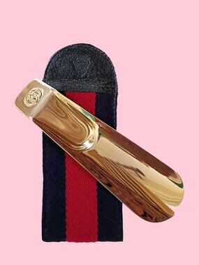 Gucci Gold GG Logo Interlocking Vintage Shoe Horn Sherry Line